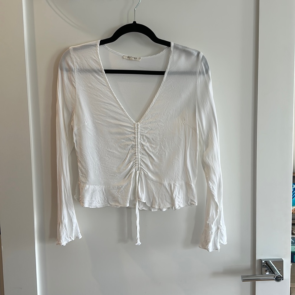 Arrays; white blouse